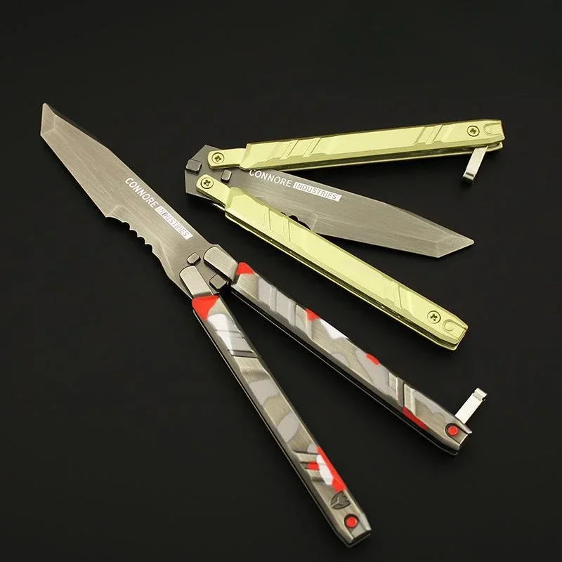 Butterfly Knife-Camouflage 21cm Red Alloy Throwing Knife Weapon Model Toy Valorant Peripheral Reconnaissance