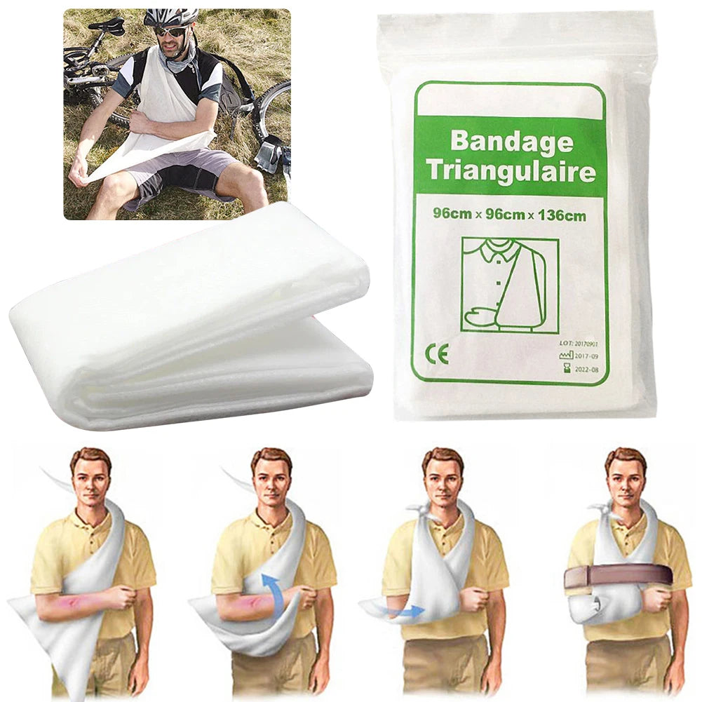 Triangular Medical Bandage Non-Woven First Aid Wrap Bandage Security Protection Bandage for Fracture Fixation