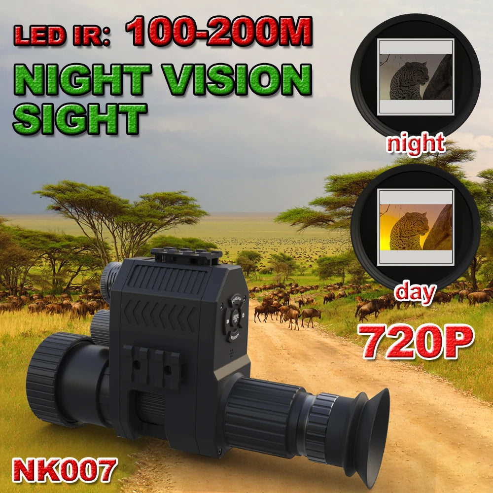 2023 New Night Vision Telescope LED Infrared 720P Monocular Telescope Video Camera for Hunting Camping Binoculars