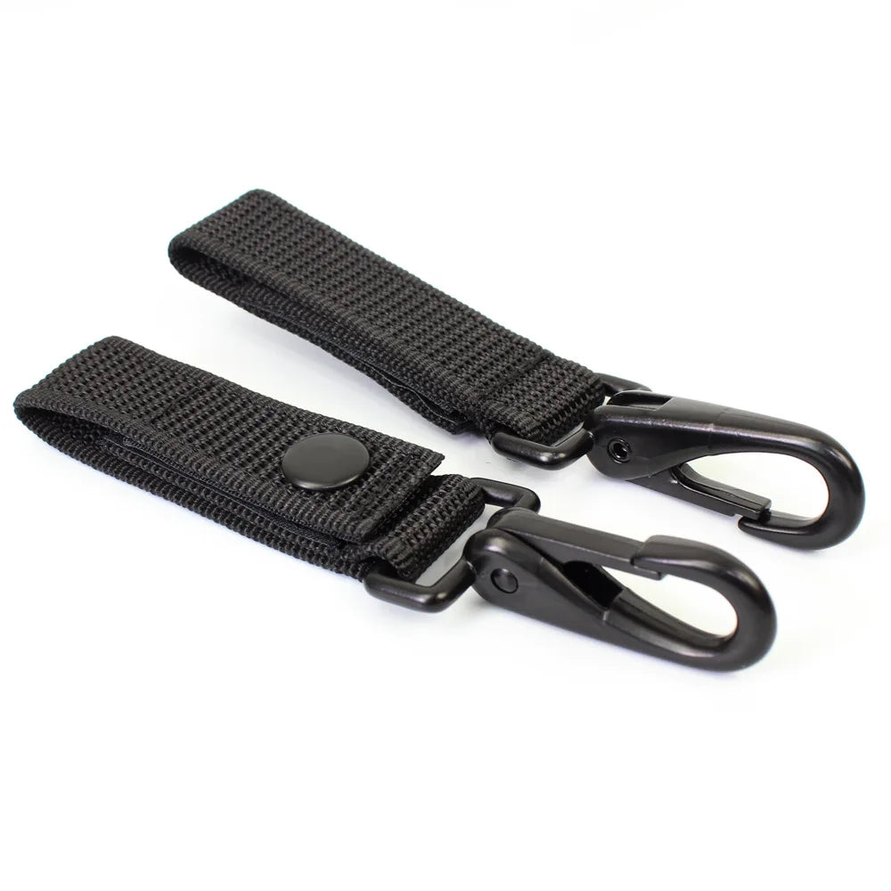 Tactical Keychain Outdoor Heavy Duty Belt Keeper Clip Key Holder with Metal Snap and Nylon Molle Strap for Camping Hiking