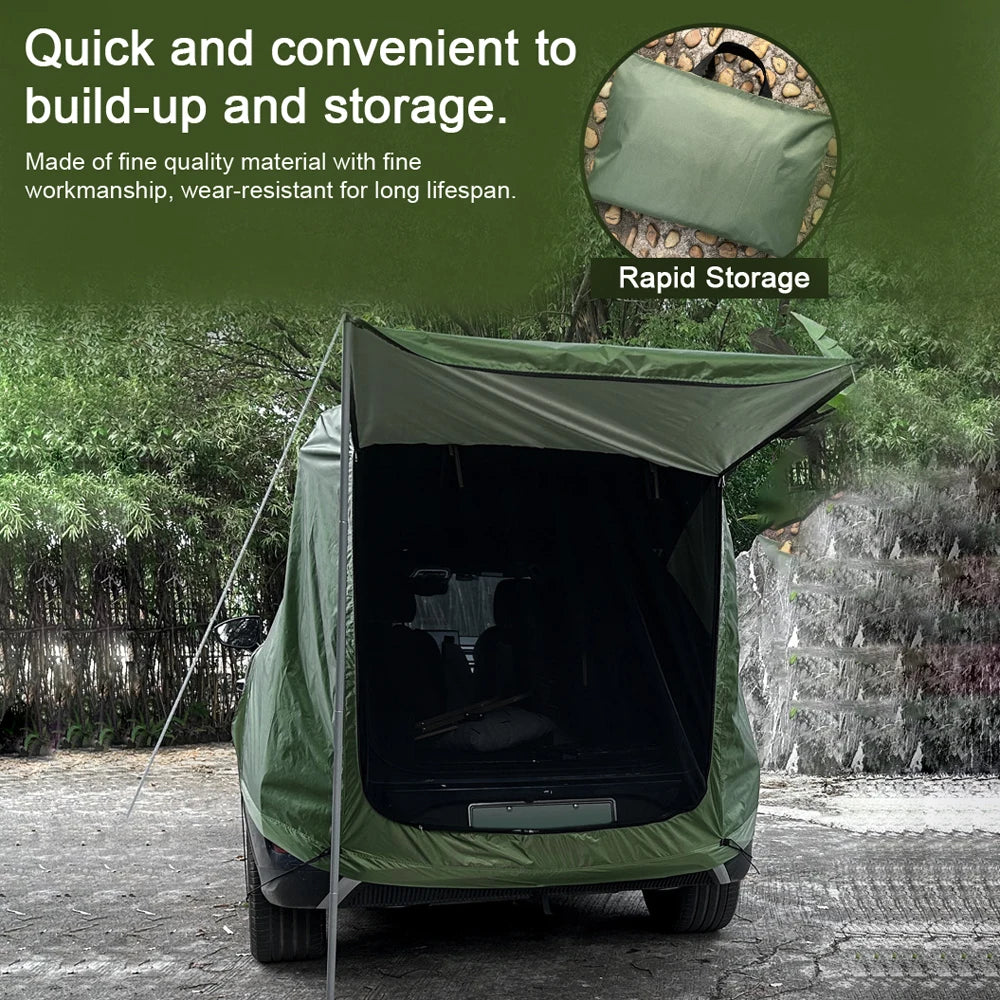 Outdoor Car Rear Tent Camping Picnic Car Rear Tent with Canopy Car Rear Extension Tent Sunshine-Proof Rain-Proof Car Rear Tent