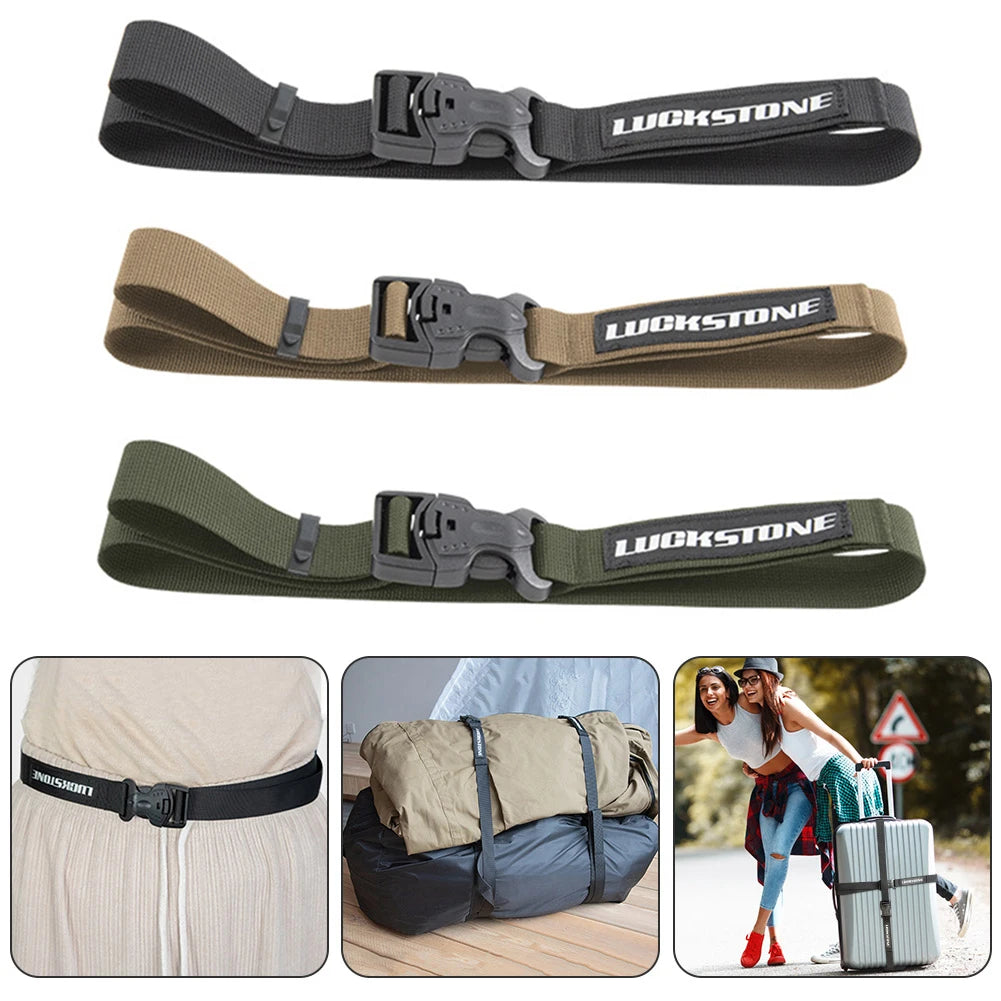 2pcs Luggage Strap Multifunctional Portable Travel Luggage Strap Wear Resistant Strong Load-bearing for Camping Hiking Travel