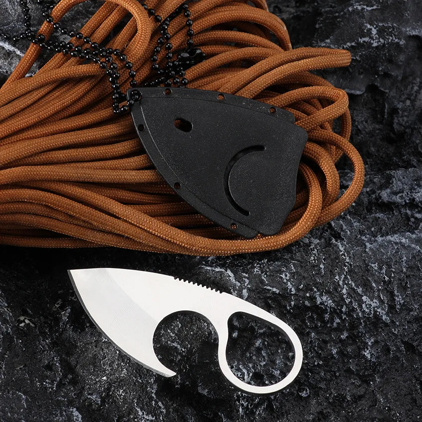 Necklace Knife Convenient K Sheath Ring Ornament Unpacking Essential Knife Stainless Steel Daily Portable Outdoor Knife