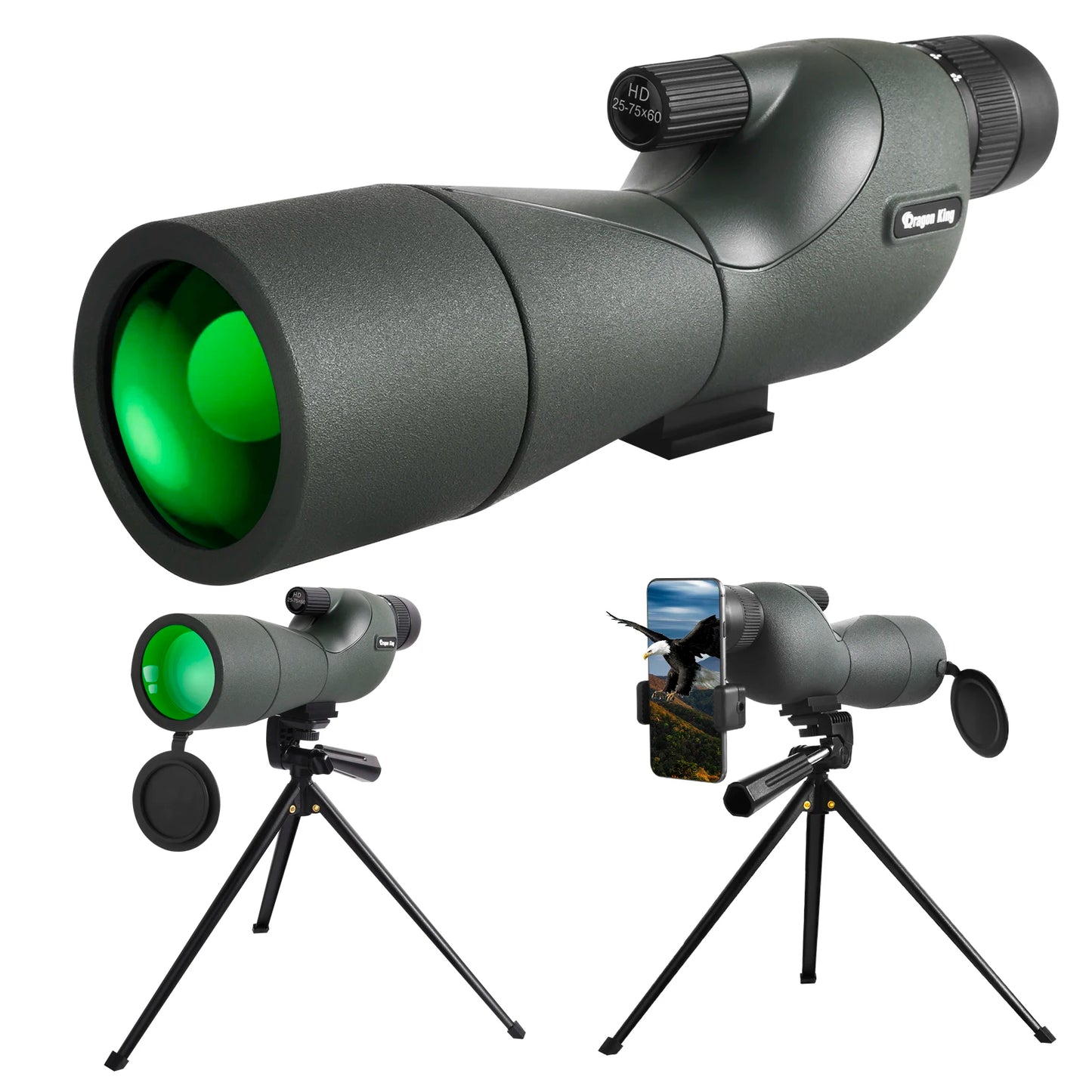 25-75x60 Telescope Spotting Scope Powerful Zoom Monocular FMC BAK4 Waterproof For Bird Watching Target Shotting With Tripod