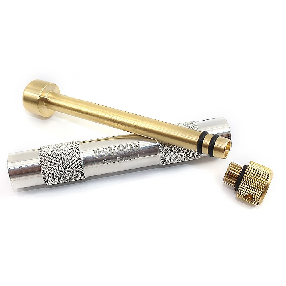 Brass Fire Piston Kit Outdoor Emergency Tools Flame Maker Fire Starter Tube