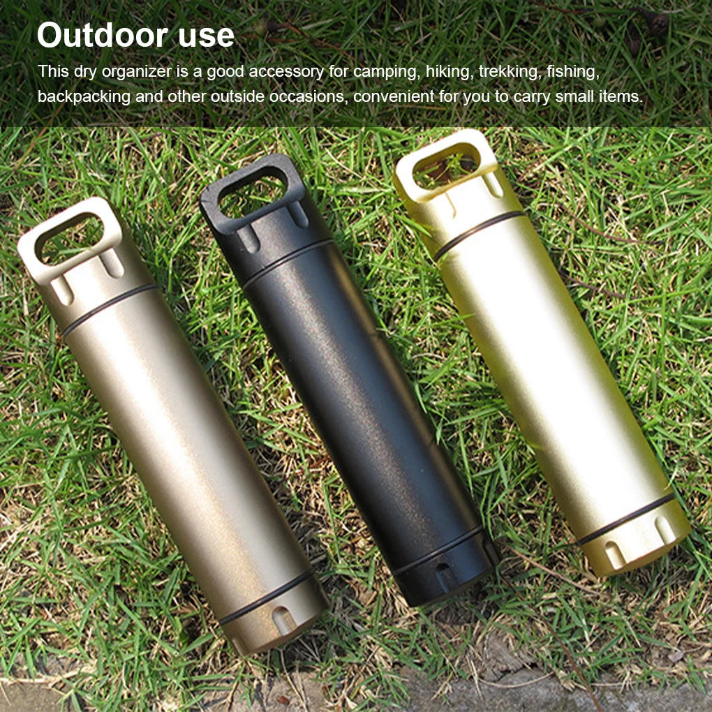 Dry Bottle Outdoor Seal Portable Keychain Case Container Holder Emergency Survival Toothpick Organizer Champagne