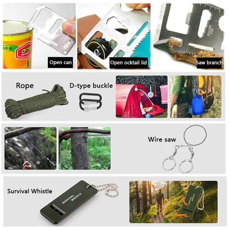 Survival First Aid Kit Survival Full Set Molle Outdoor Gear Emergency Kits Trauma Bag Camping Hiking IFAK Adventures Bag