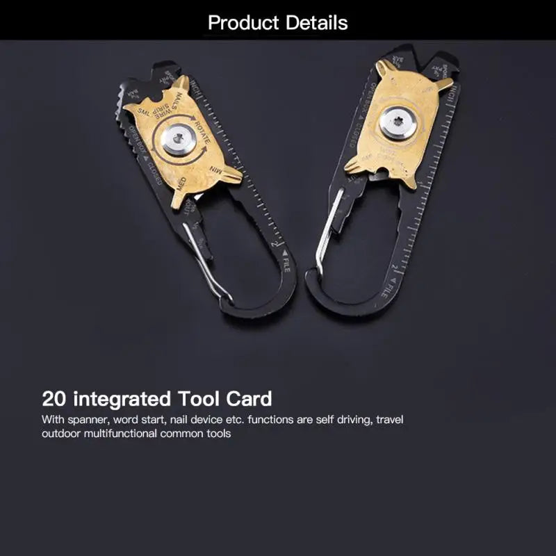 20 In 1 Pocket Multi Tool Gadget Outdoor Portable EDC Mini Utility Keychain Outdoor Camping Key Ring Emergency Survival Tools