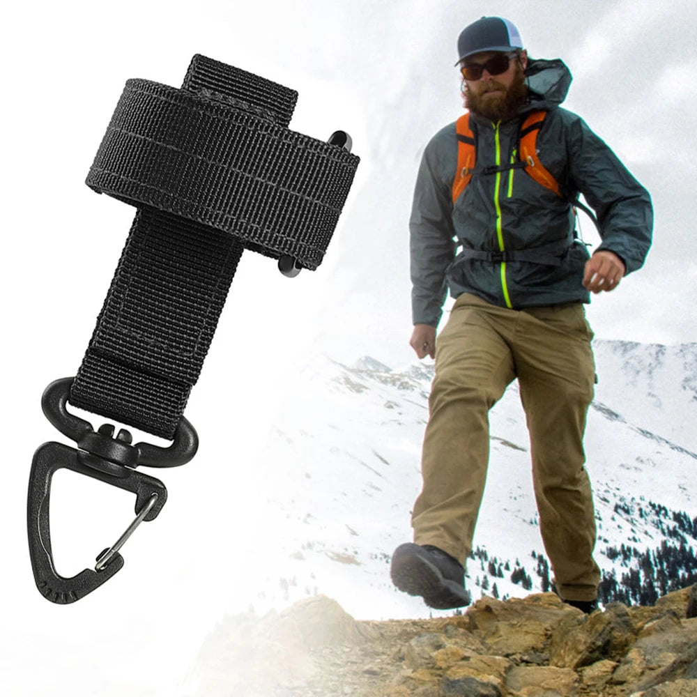 Mountaineering Buckle Outdoor Keychain Tactical Gear Clip Keeper Pouch Belt Keychain EDC Gloves Rope Holder  Molle Hook