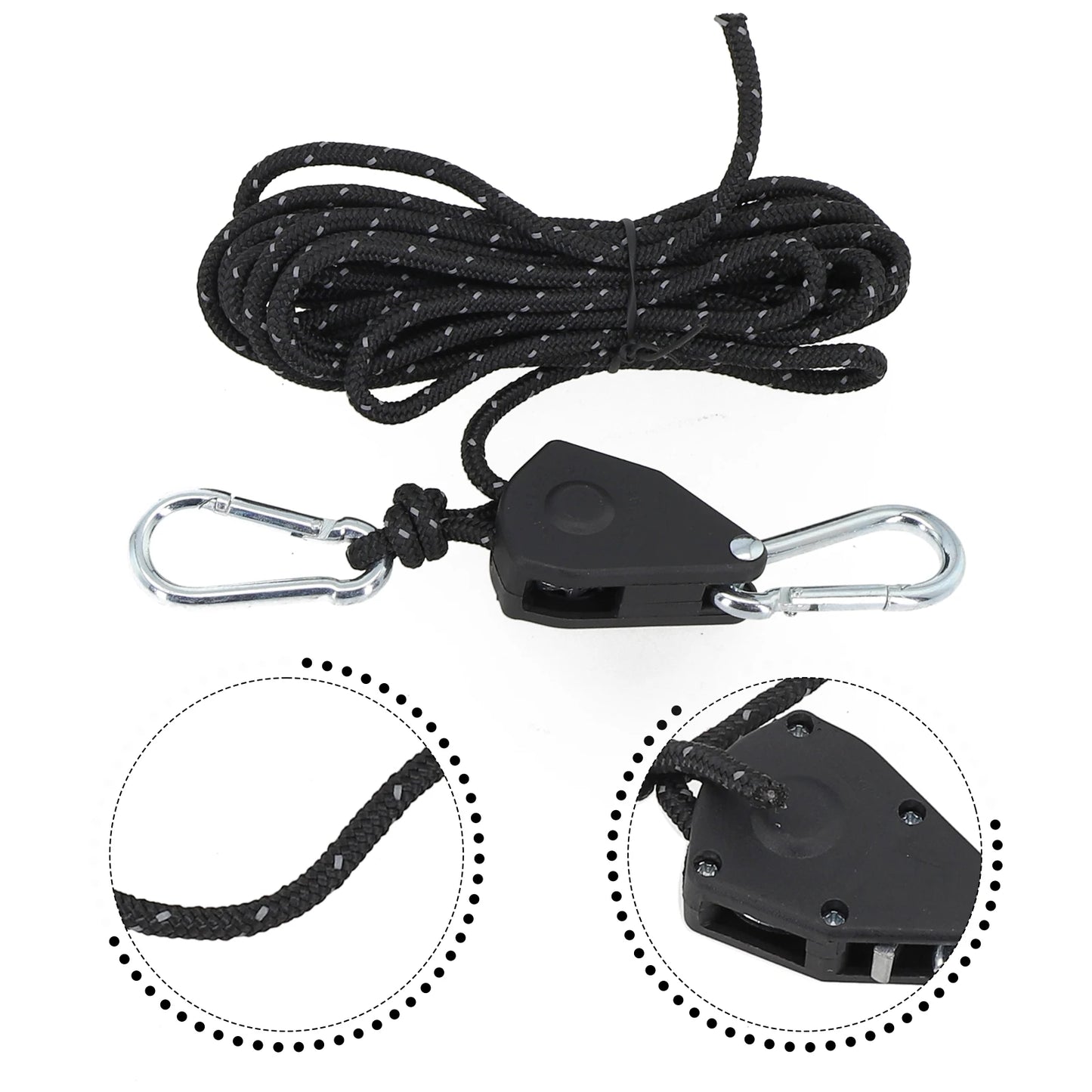 Secure and Fast Locking Tent Rope Hanger, Adjustable Lanyard Pulley Hook, Perfect for Outdoor Adventures and Sleeping Bags