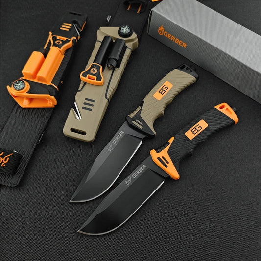 High quality military fixed blade Outdoor Hunting Camping Combat Knife Survival Knife Bear Grills Ultimate 7Cr13 blade