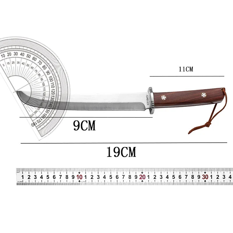 Outdoor camping knife, wood-chopping camping knife, adventure hiking knife, survival knife, high-hardness cleaver, hunting knife