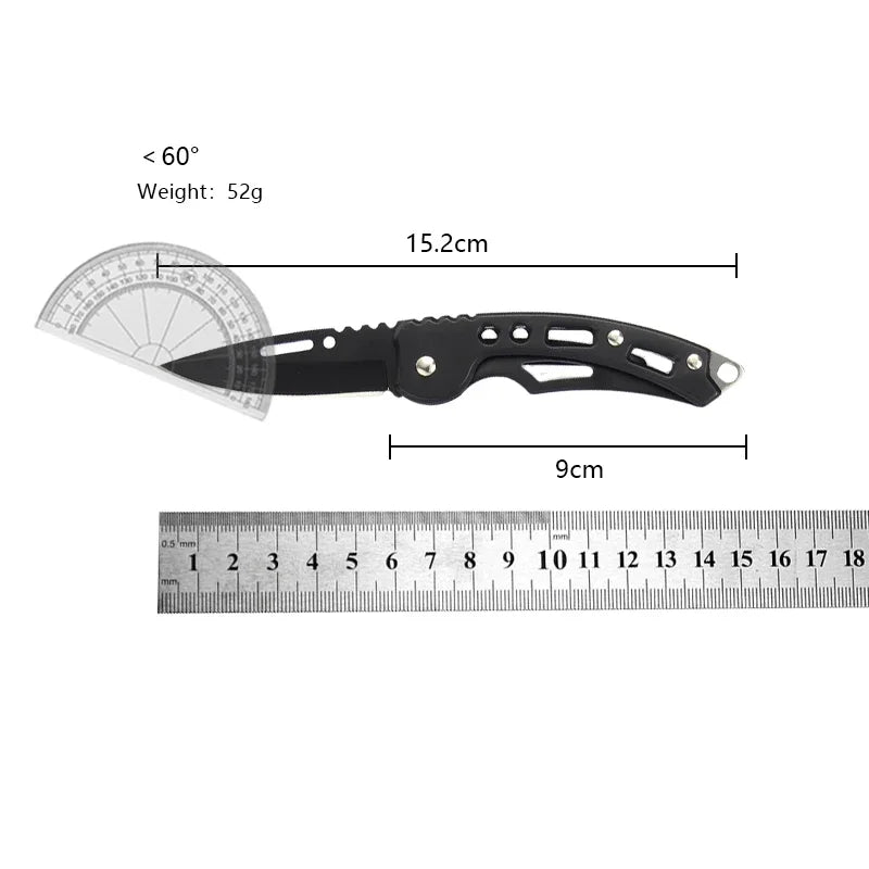 Stainless Steel Keychain Folding Knife Outdoor Carrying Knife Mirror Sharp Pocket Knife Fruit Knife Folding Knife Outdoor Tool