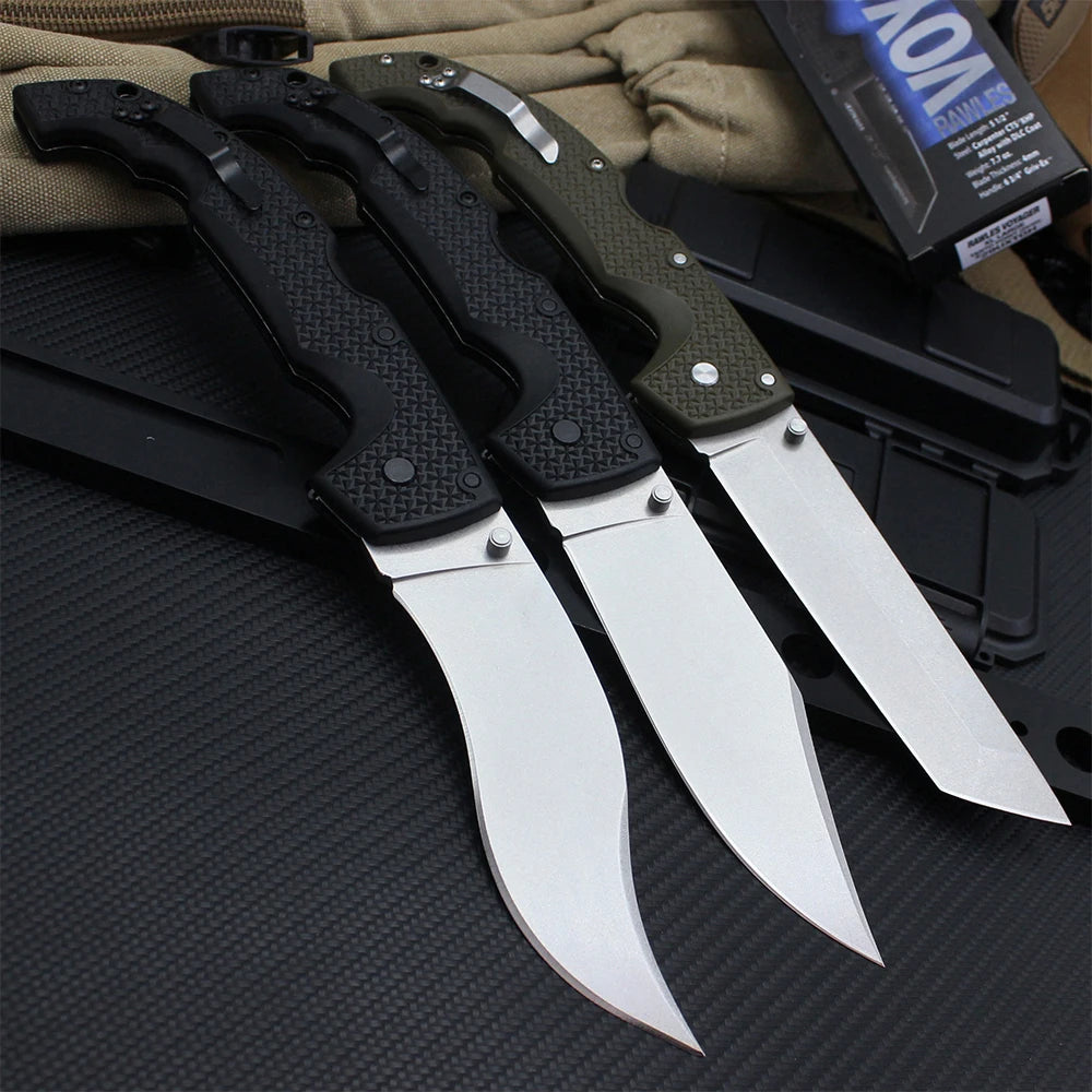 Voyager 12.26'' Large Multipurpose Combat Folding Knife 9cr18mov Blade Outdoor Military Survival Rescue Hunting Knives EDC Tools