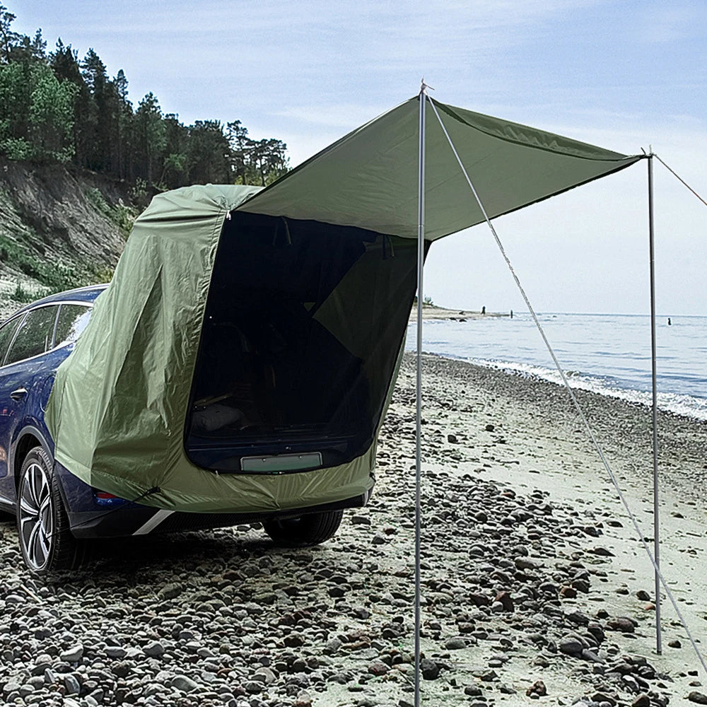 Outdoor Car Rear Tent Camping Picnic Car Rear Tent with Canopy Car Rear Extension Tent Sunshine-Proof Rain-Proof Car Rear Tent