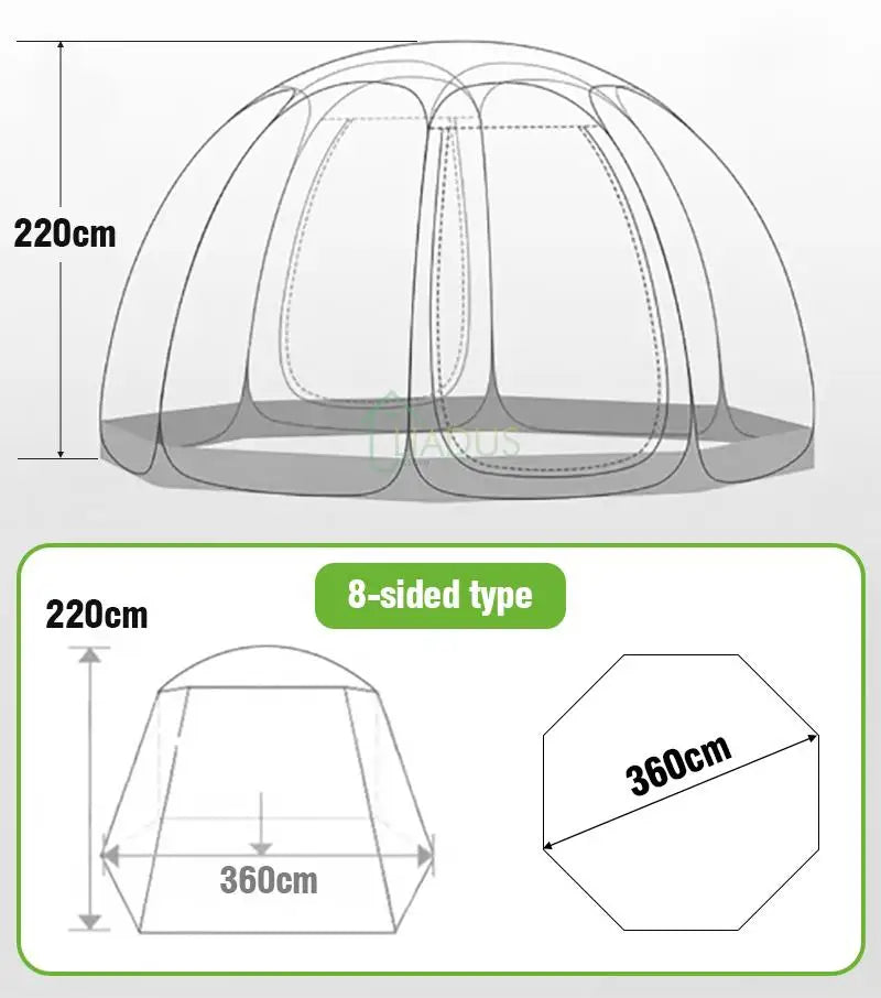 Camping Tent Star Transparent Folding 4-8 Person Portable Spherical Tent Outdoor Thickening Rain/Windproof Quick Opening Tent