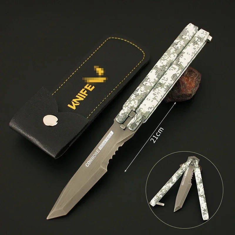 Butterfly Knife-Camouflage 21cm Red Alloy Throwing Knife Weapon Model Toy Valorant Peripheral Reconnaissance