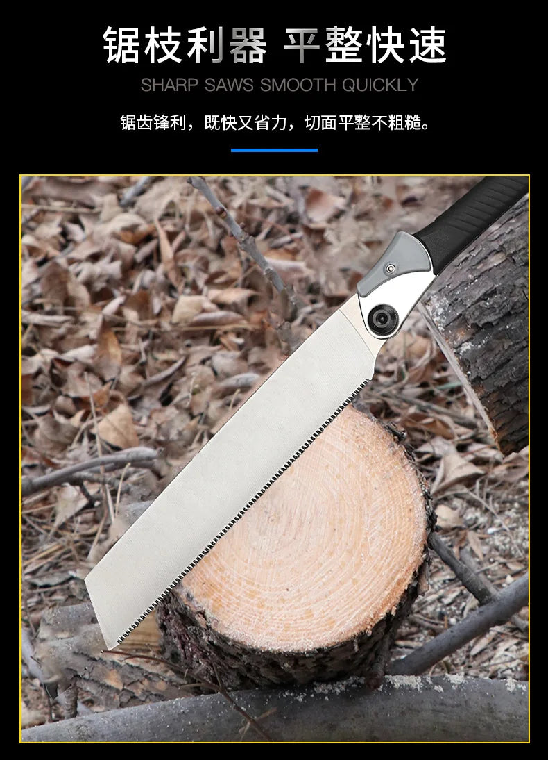 Portable Folding Saw with Comfortable Non-Slip Handle for Cutting Wood, Camping and Hiking for Faster and Efficient Sawing