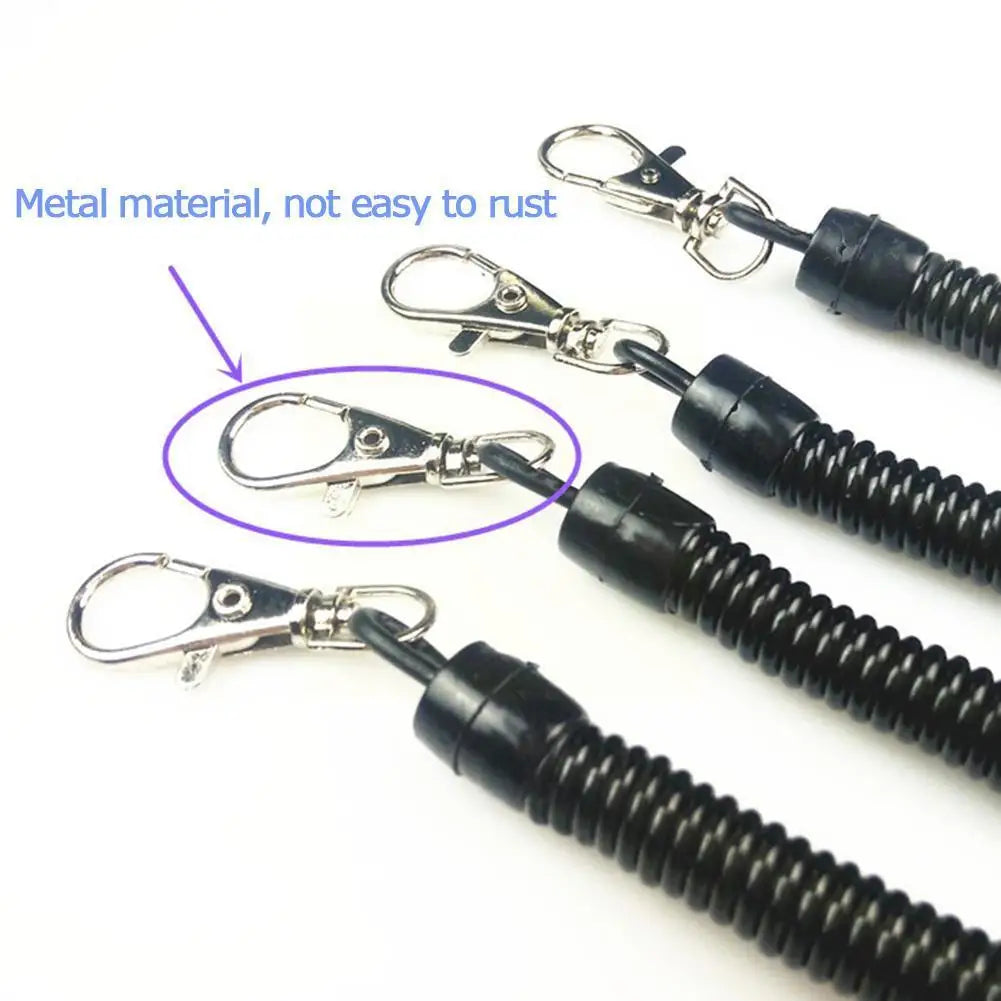 1PCS Tactical Retractable Spring Elastic Rope Security Gear Phone Tool Lanyards Keychain Anti-lost Outdoor Tool Portable Fi B8L7