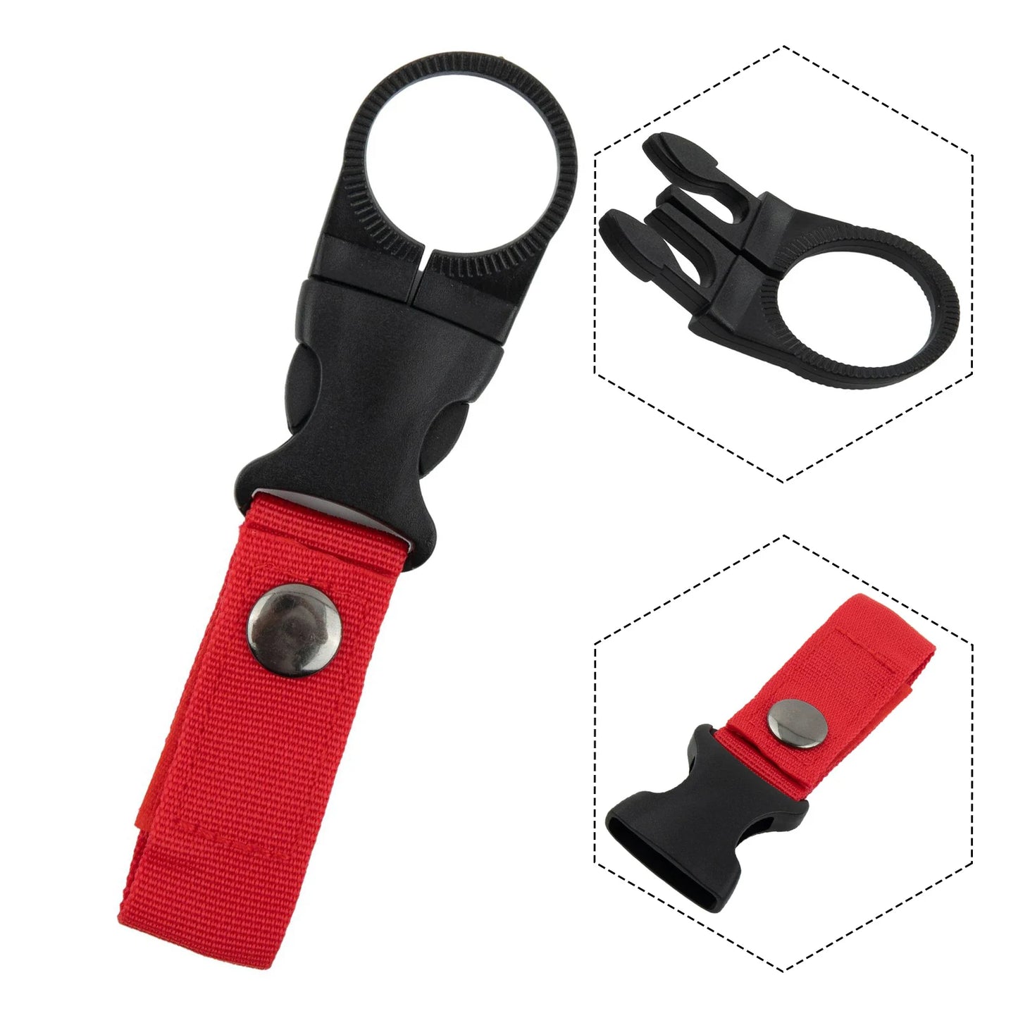 Versatile Nylon Webbing Water Bottle Holder Camping Gear For Backpacks Bikes Belts 14x2.5cm Outdoor Adventure Accessory