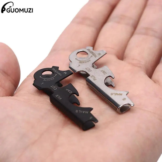 8 In 1 Outdoor Survival Gear Gadget Stainless Steel Keychain