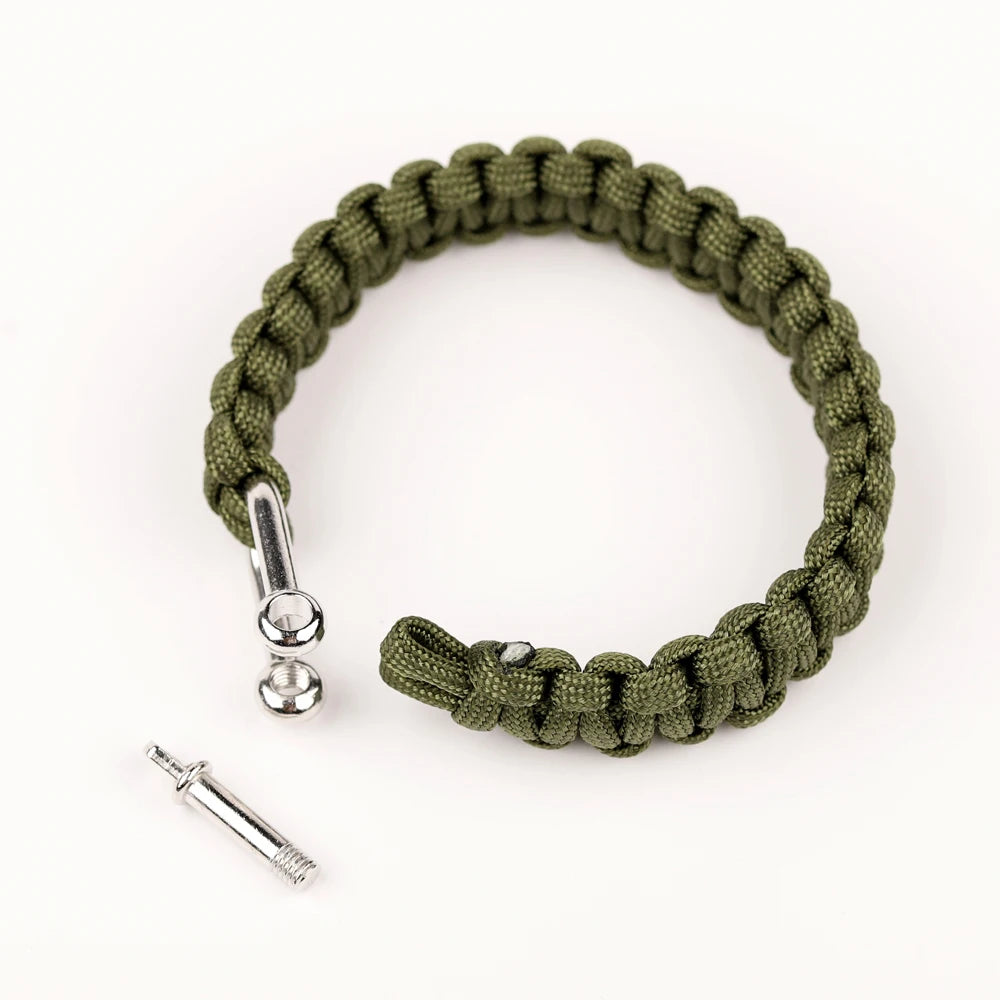 Paracord Survival Bracelet Alloy U-shape Buckle 4mm 7 Strand Weaving Rope Multi-function Outdoor Camping Emergency Tools For Men