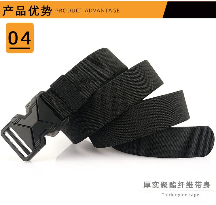 New Quick Release Metal Pluggable Buckle Tactical Belt Breathable Elastic Belts For Men Stretch Pants Waistband Hunting