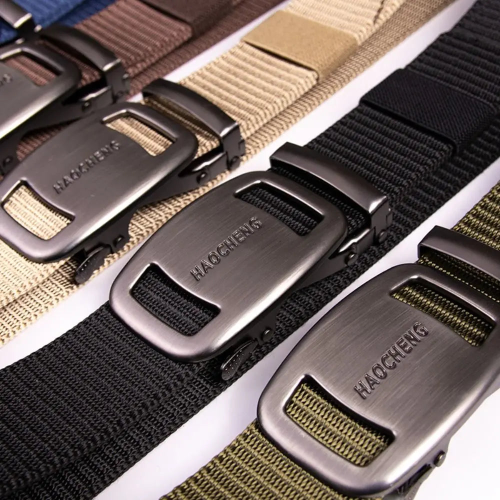 1PC Fashion Man Belt Outdoor Tactical Nylon Buckle Canvas Braided Belt Business Casual Quick Dry Belts