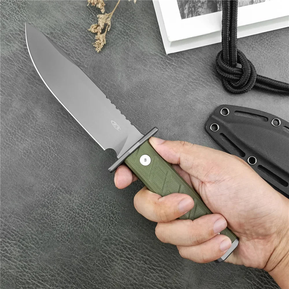 Tactical ZT 006 D2 Fixed Blade Knife G10 Handle Hunting Self Defense EDC Camping Tools Outdoor Combat Knives Gift Sheath