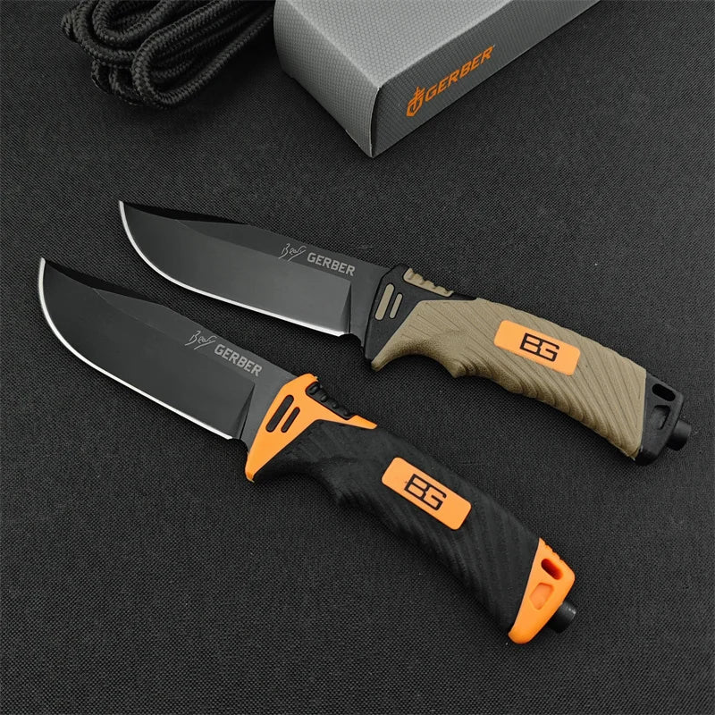 High quality military fixed blade Outdoor Hunting Camping Combat Knife Survival Knife Bear Grills Ultimate 7Cr13 blade