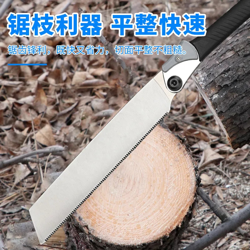 Portable Folding Saw with Comfortable Non-Slip Handle for Cutting Wood, Camping and Hiking for Faster and Efficient Sawing