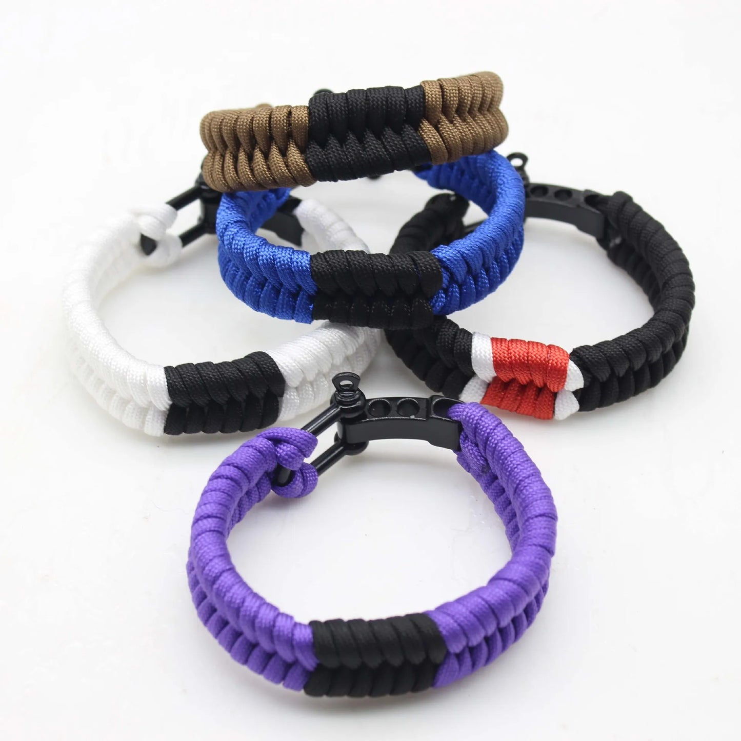 Umbrella Rope Black Stainless Three-Holes 550 Outdoor Camping  Adjustable Survival Bracelet DIY Weaving for Both Men and Women