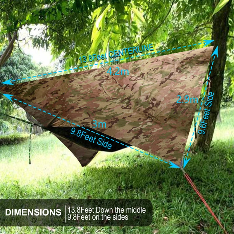 3x3m CP Camouflage Camping Tarp Waterproof Canvas Tent Sunshade Ultralight Garden Canopy Tourist Beach Portable Square Awning