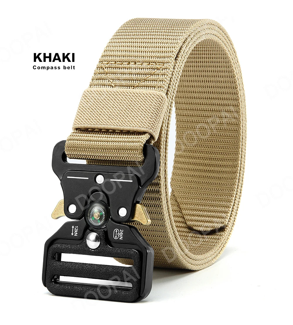 Men's Belt Army Outdoor Hunting Compass Tactical Multi Function Combat Survival Marine Corps Canvas For Nylon Male Luxury Belts