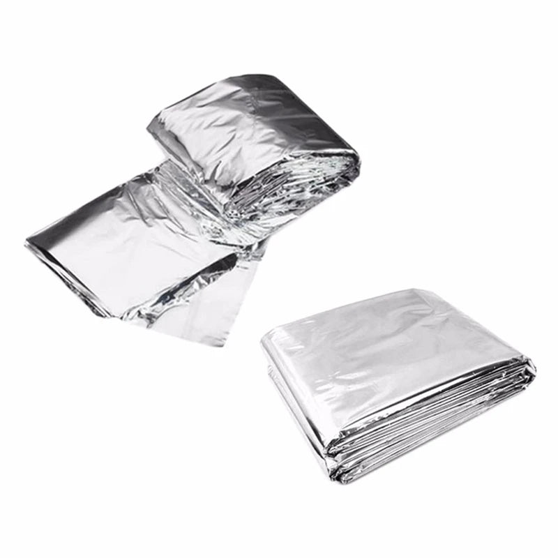 4pcs Emergency Blanket Outdoor Survive First Aid Rescue Kit Windproof Waterproof Foil Thermal Blanket For Camping