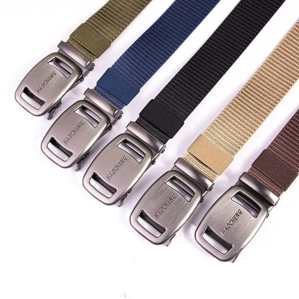 1PC Fashion Man Belt Outdoor Tactical Nylon Buckle Canvas Braided Belt Business Casual Quick Dry Belts