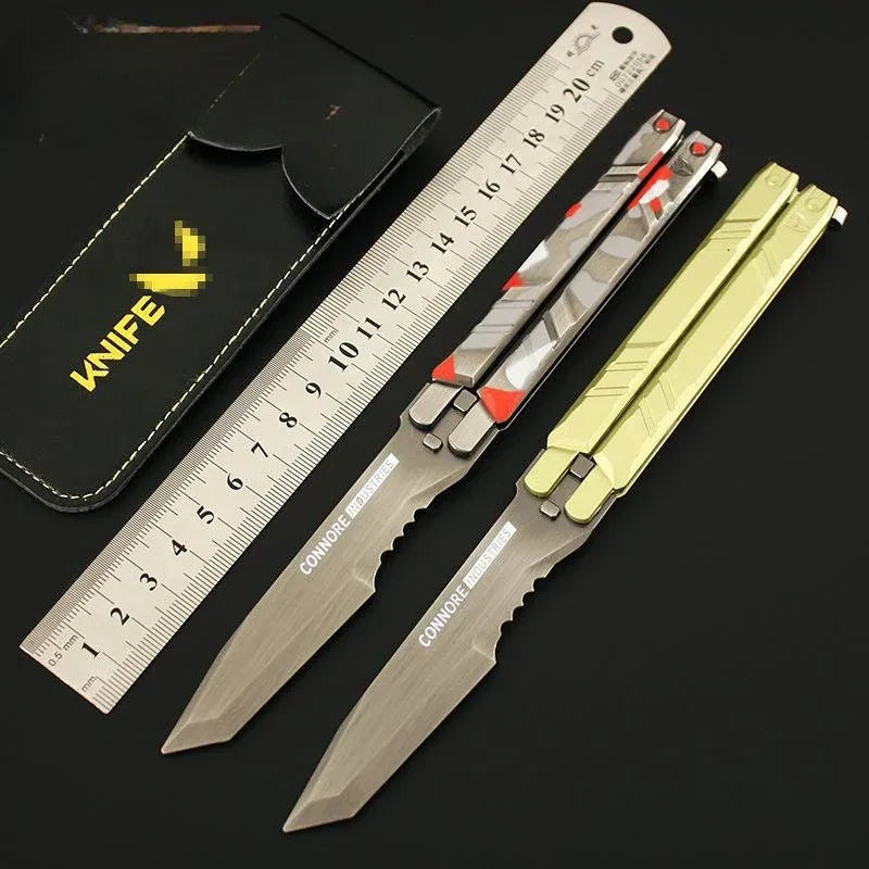 Butterfly Knife-Camouflage 21cm Red Alloy Throwing Knife Weapon Model Toy Valorant Peripheral Reconnaissance