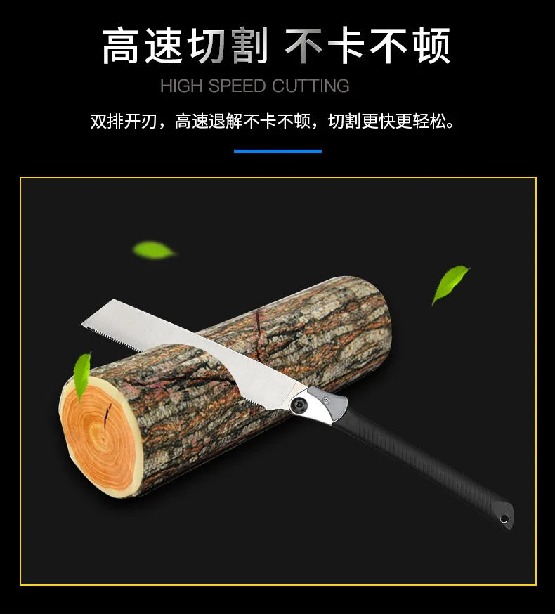 Portable Folding Saw with Comfortable Non-Slip Handle for Cutting Wood, Camping and Hiking for Faster and Efficient Sawing