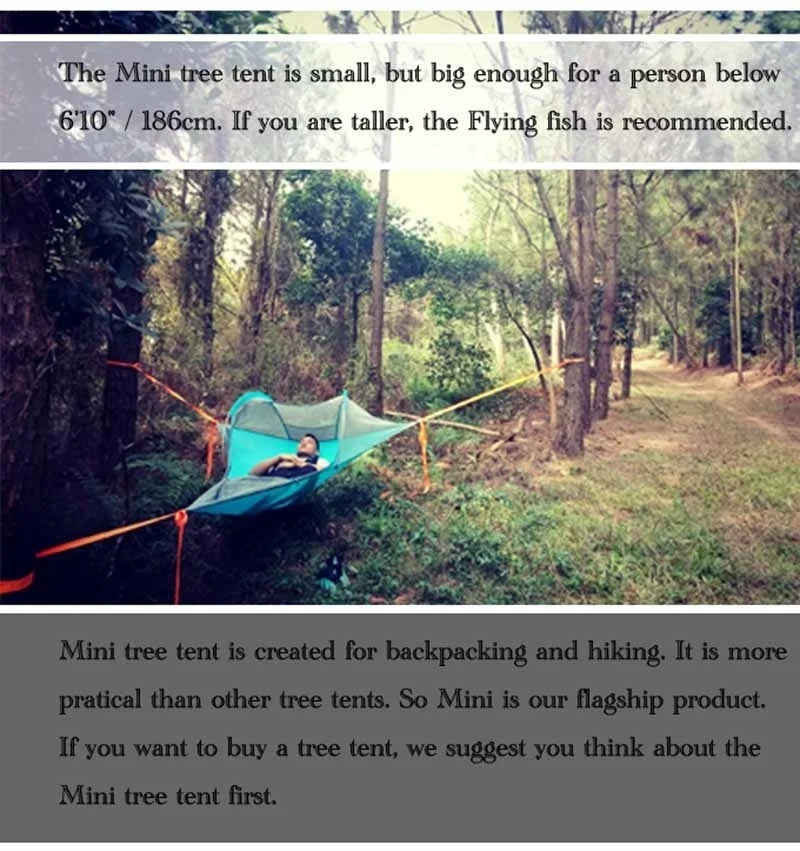 Single Person Hiking Traveling Tree Tent Outdoor Camping Tree Hammock Bed Ultralight Multi-functional Three Trees Hanging Bed