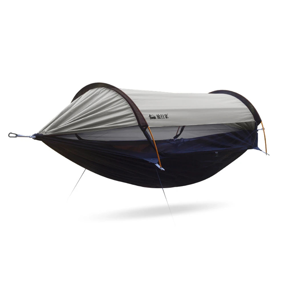 Portable Camping Mosquito Net Hammocks With Awning  Anti-Rollover Outdoor Tourist Sleeping Hanging Hammock Swing For Nature Hike