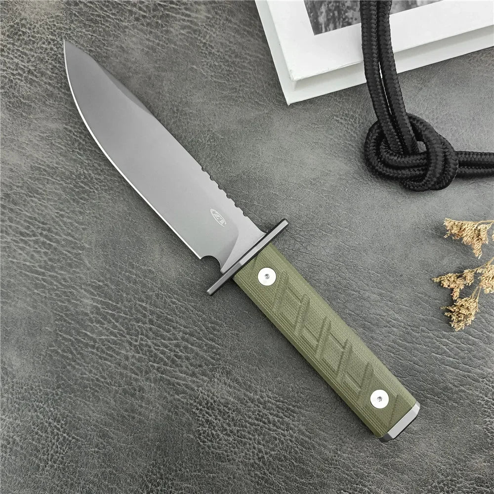 Tactical ZT 006 D2 Fixed Blade Knife G10 Handle Hunting Self Defense EDC Camping Tools Outdoor Combat Knives Gift Sheath