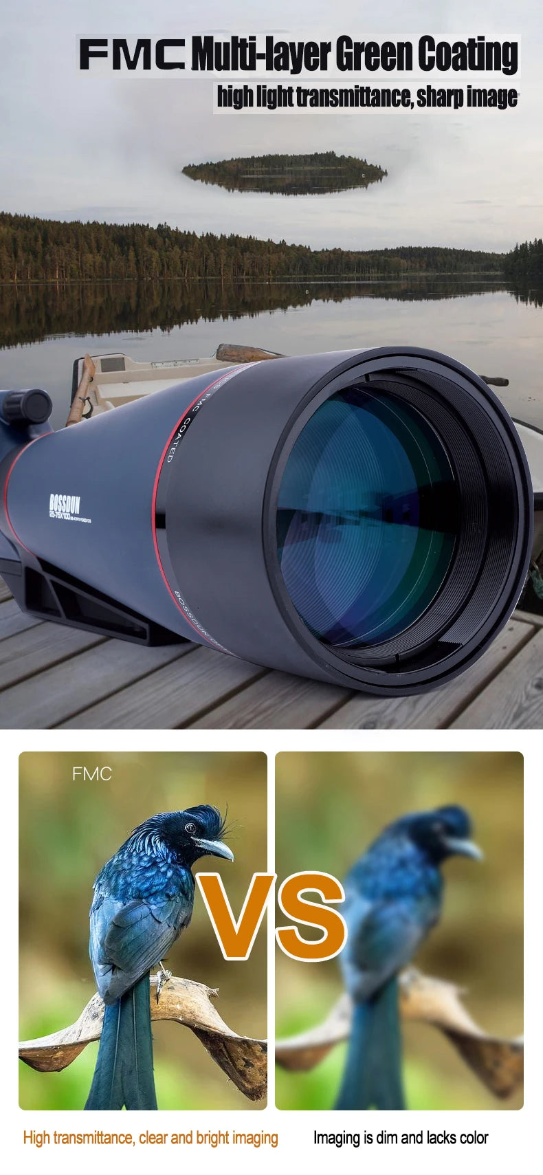 25-75x100 HD Professional Spotting Scope Monocular Telescope Carrying Bag  Night Vision Bird Watching Hunting Target Shooting