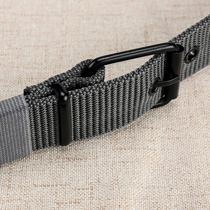 Perforated canvas belt, men's needle buckle belt, student youth Korean version, versatile jeans belt, military training, extende