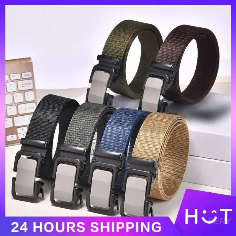 Nylon Belt Adjustable Automatic Buckle 120cm Long Belt Sports Accessories Outdoor Equipment Customer Favorite Mens Belt Belt