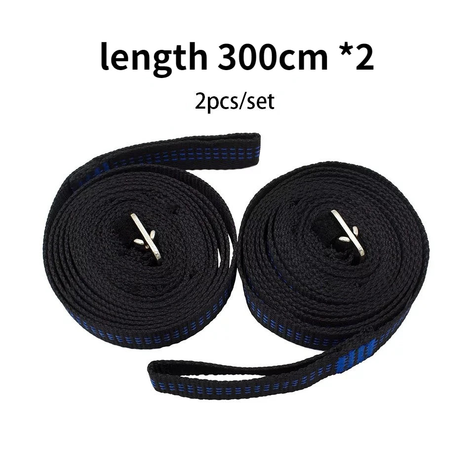 Portable Pair of 300cm Adjustable Outdoor Camping Hammock Hamac Hamaca Hamak Straps Belts Hanging Tree Rope