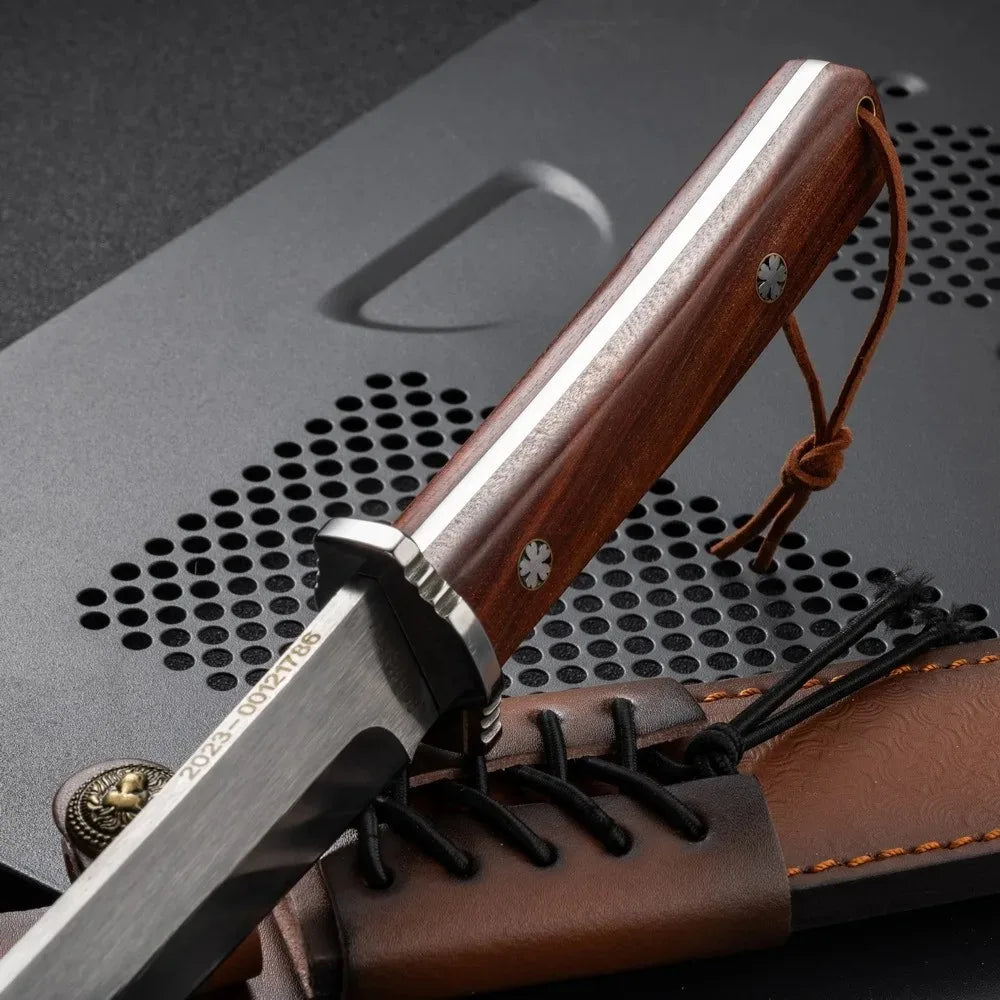 Outdoor camping knife, wood-chopping camping knife, adventure hiking knife, survival knife, high-hardness cleaver, hunting knife