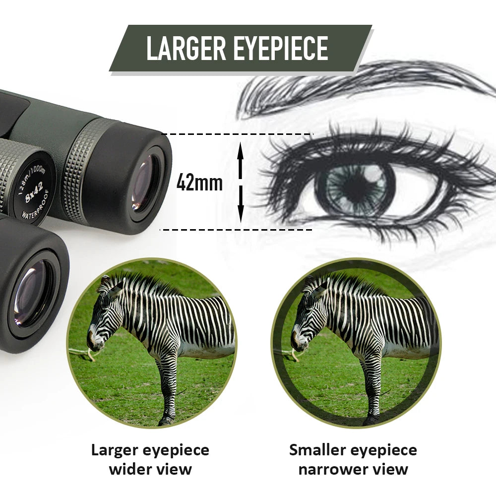 10x42 High Definition ED Binoculars with Large View Lightweight Waterproof Binoculars for Adults Outdoor Bird Watching