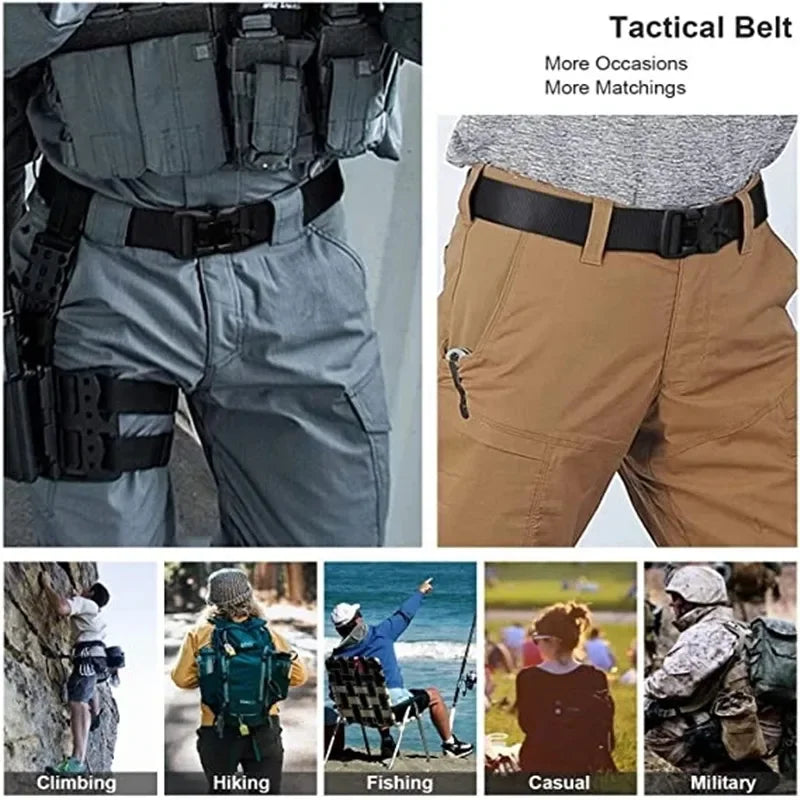 Tactical Belt Magnetic Buckle Quick Release Elastic Belt Casual Nylon Tooling Training Belt Men Trousers Belt