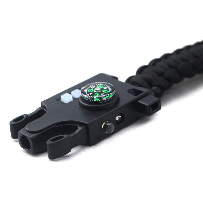 Survive Bracelet Survival Whistle Buckle Multifunction Paracord Bracelet buckle with LED Light For Camping Hiking EDC Tools