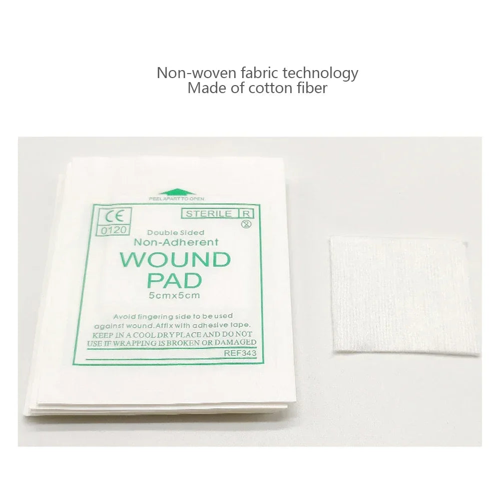 50/100pcs Sterile Medical Gauze Pad Wound Care Supplies Gauze Pad Cotton First Aid Waterproof Wound Dressing